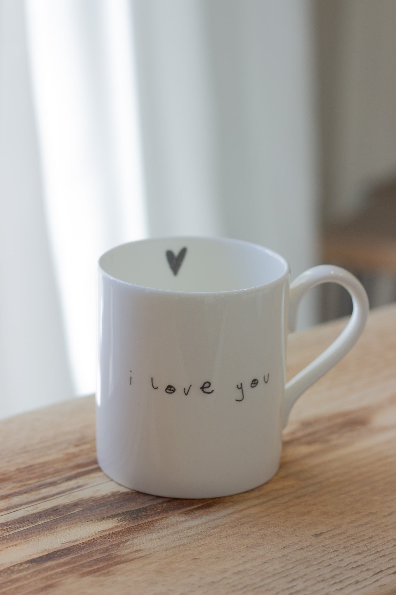 I love you - Hand Written Note - Fine China Mug