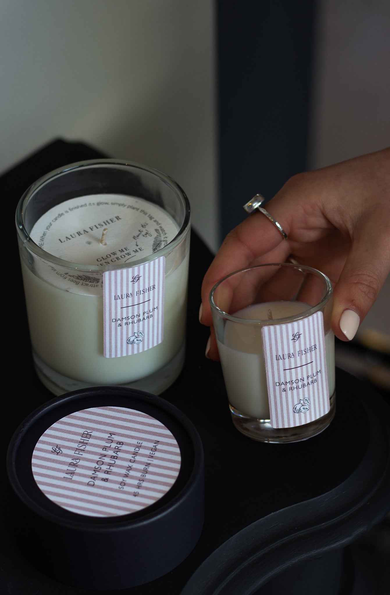 Damson Plum & Rhubarb Mini Soy Wax Candle