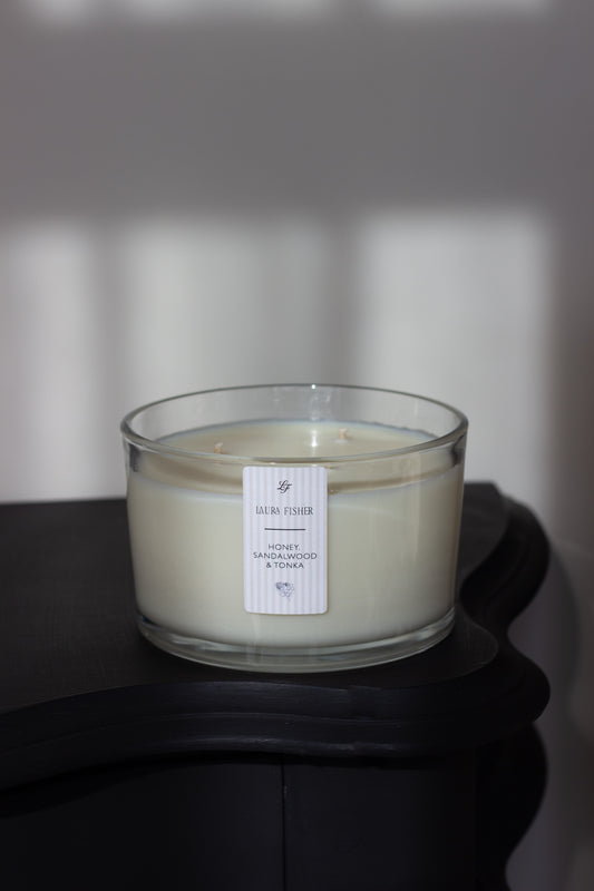 Honey, Sandalwood & Tonka 3 Wick Soy Candle