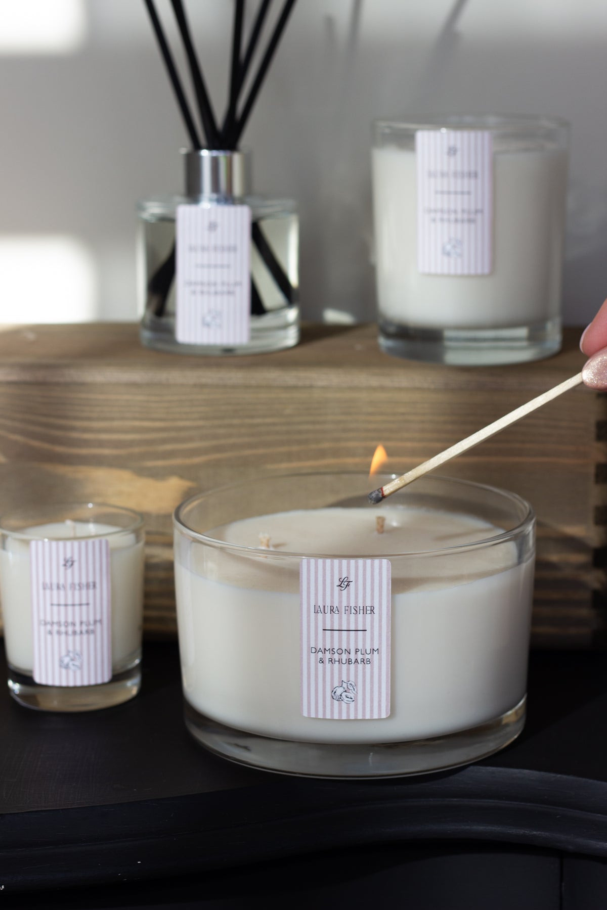 Damson Plum & Rhubarb 3 Wick Soy Wax Candle