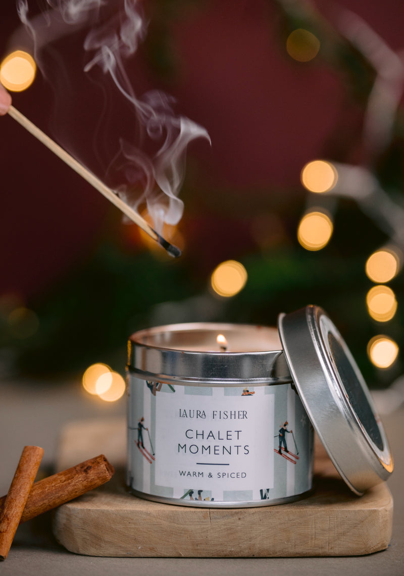 Chalet Moments Tin Candle