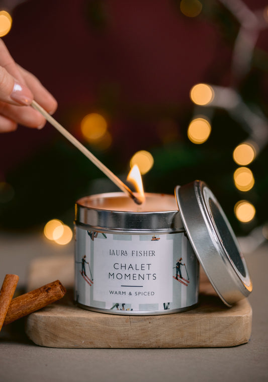 Chalet Moments Tin Candle