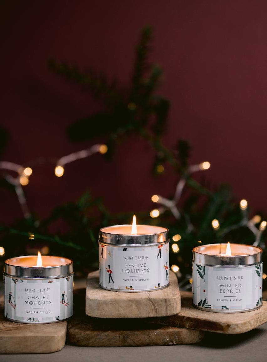 Festive Holidays Tin Candle