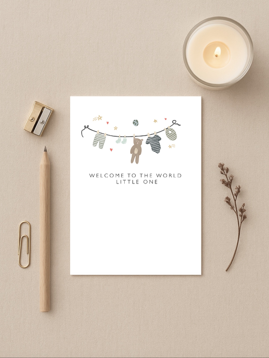 Welcome To The World Little One Card (Boy)